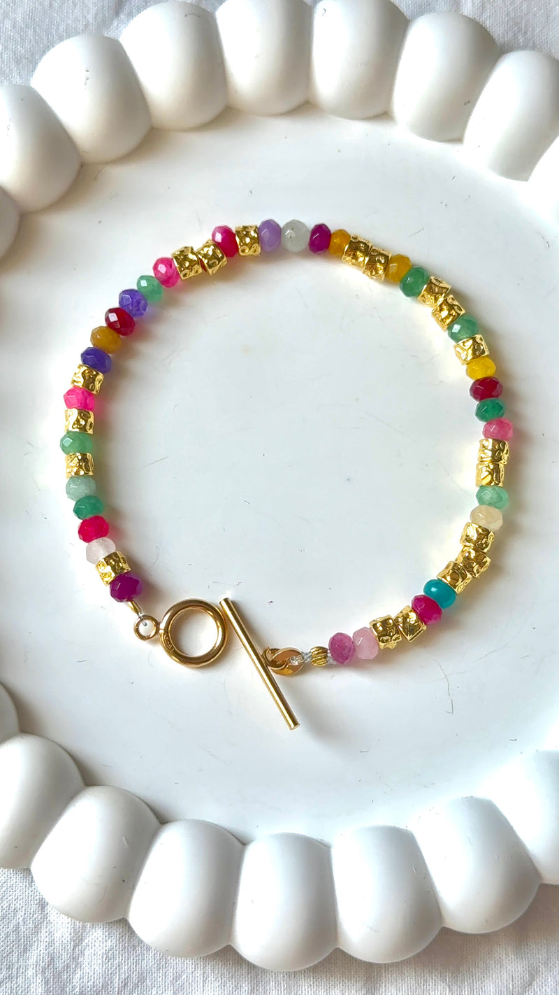 Bracciale arcobaleno 🌈 e pepite gold