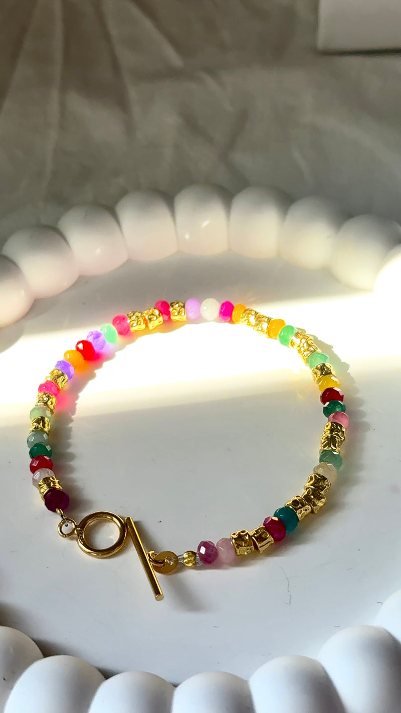 Bracciale arcobaleno 🌈 e pepite gold