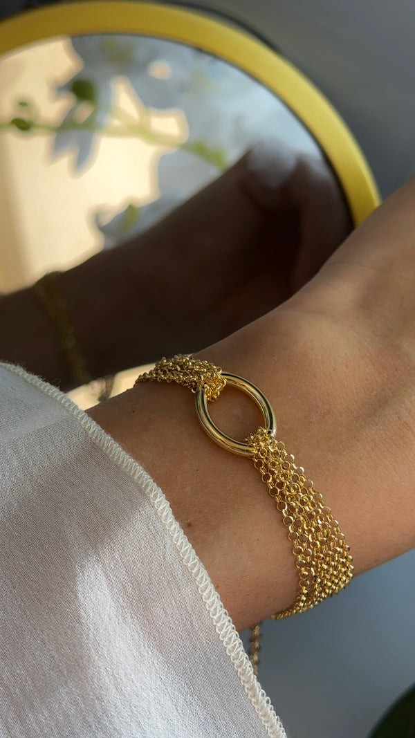 Bracciale Catene gold soggetto ovale