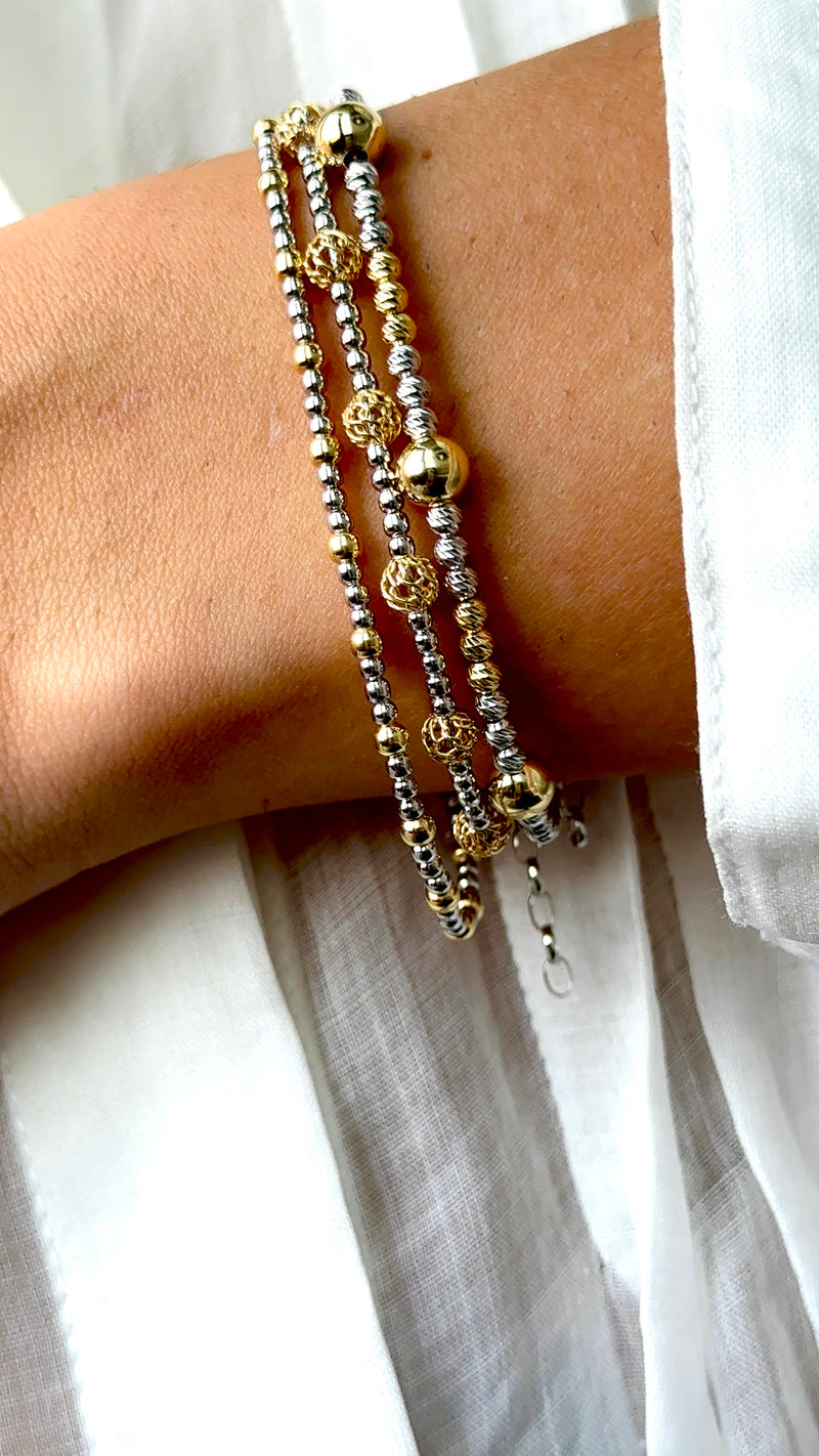 Bracciale diamantino e sfere