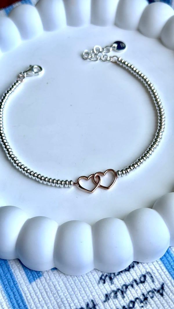 Bracciale Doppio cuore traforato