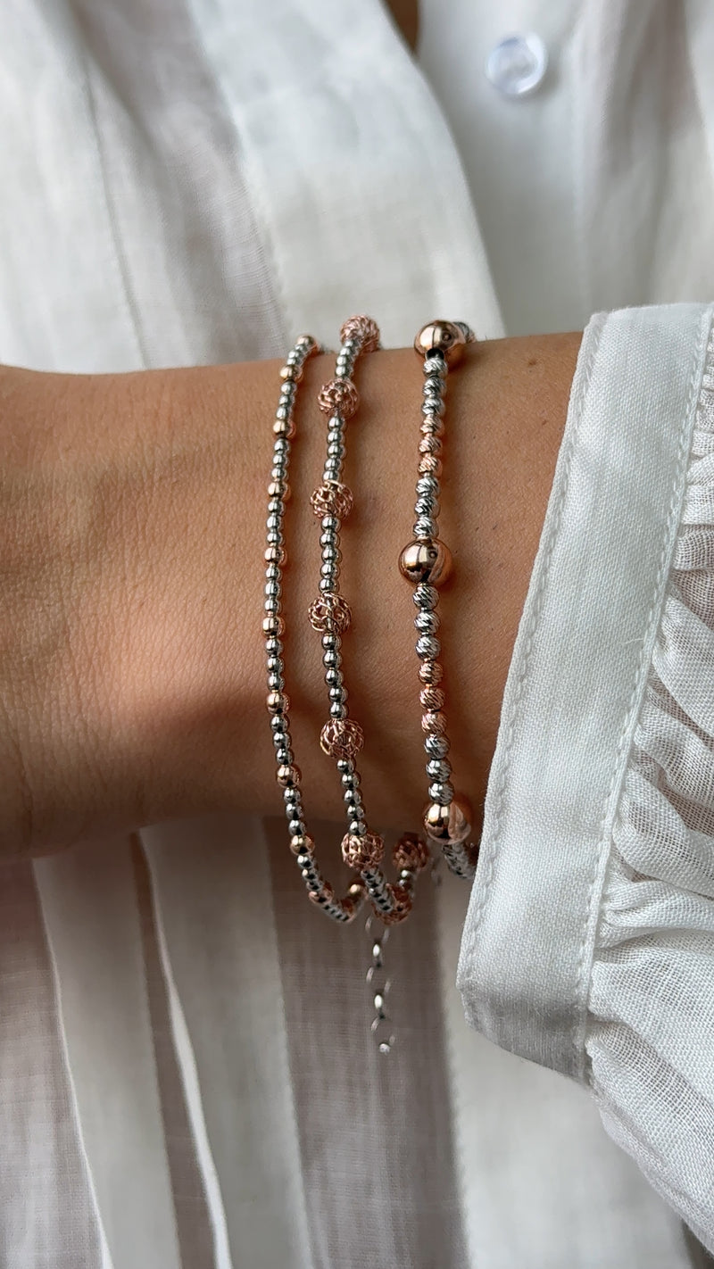 Bracciale diamantino e sfere