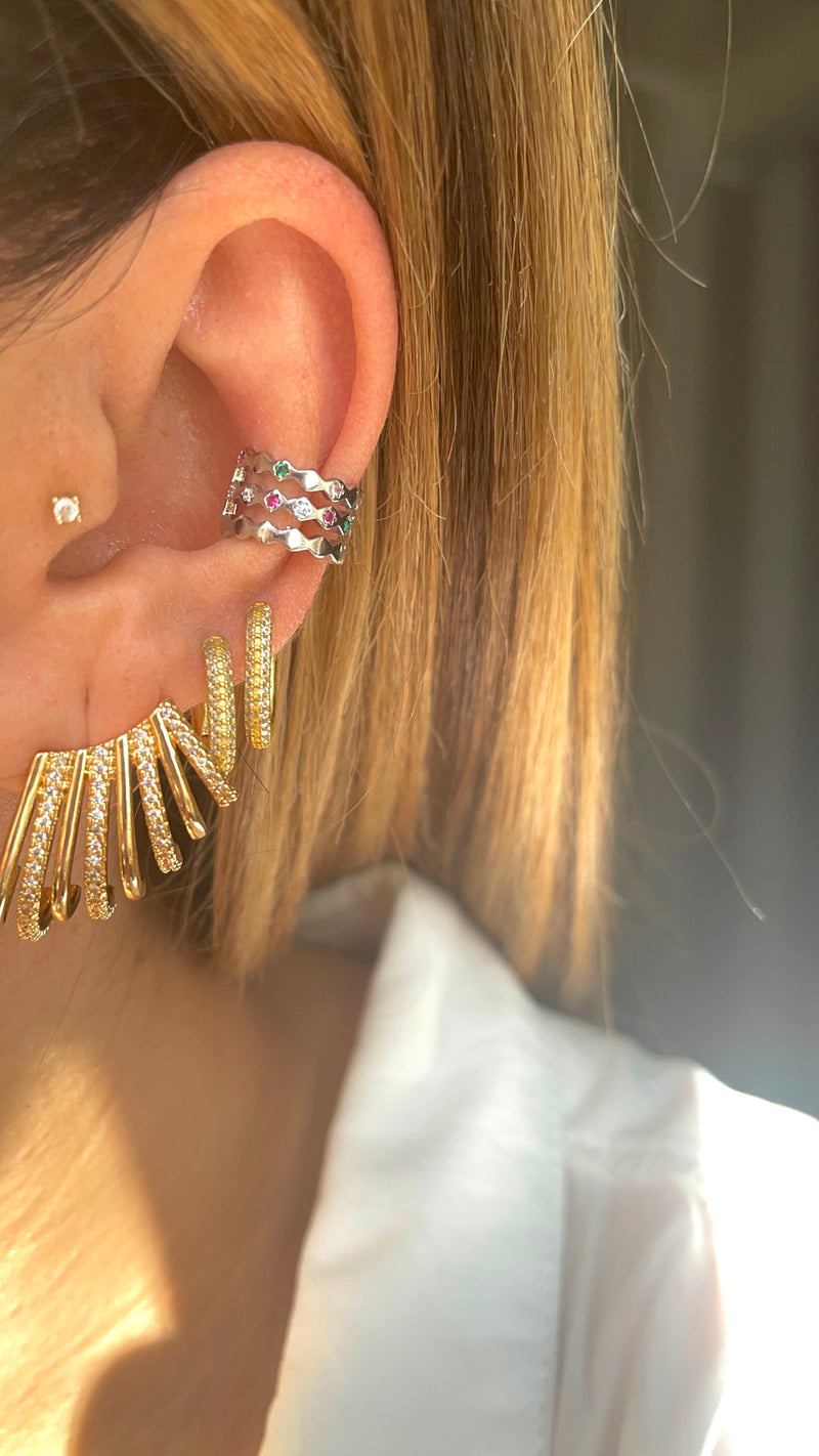 Earcuff zig zag punti luce