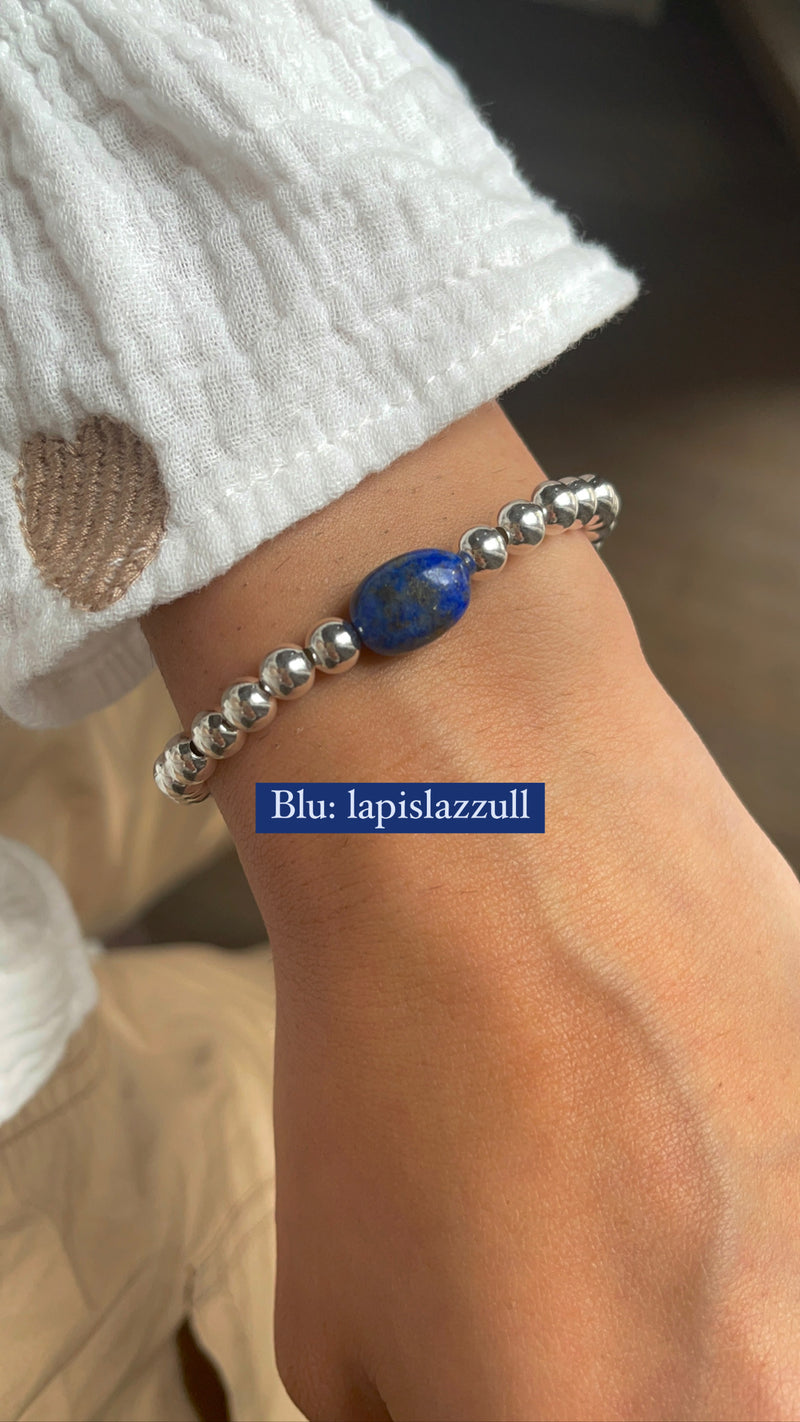 Bracciale Sfere e pietra naturale