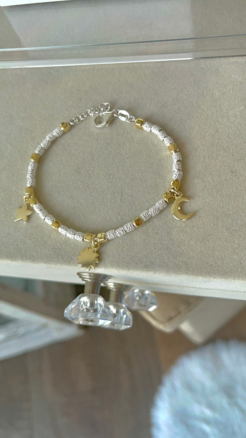 Bracciale charms sole stella luna