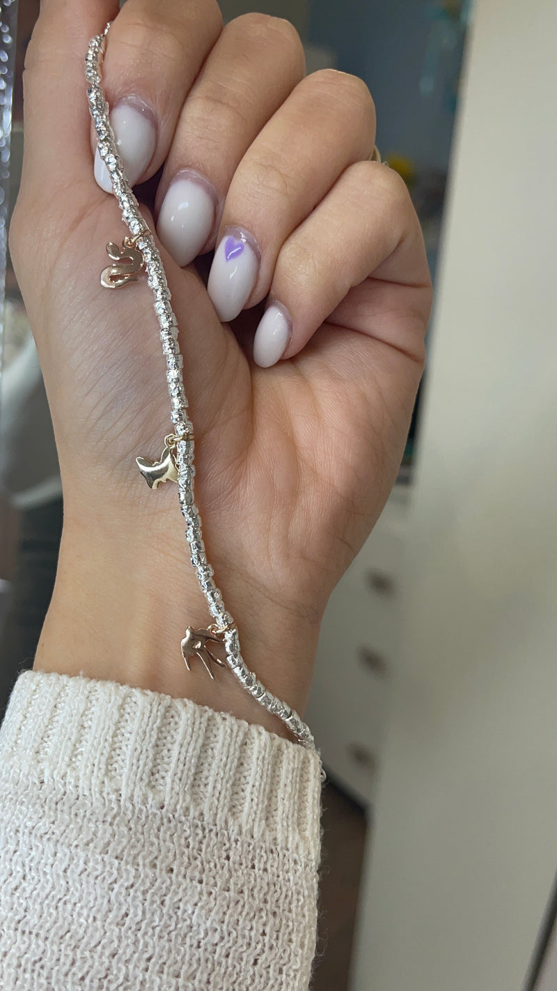 Bracciale pepite con charms 🐍 🦋 🦤