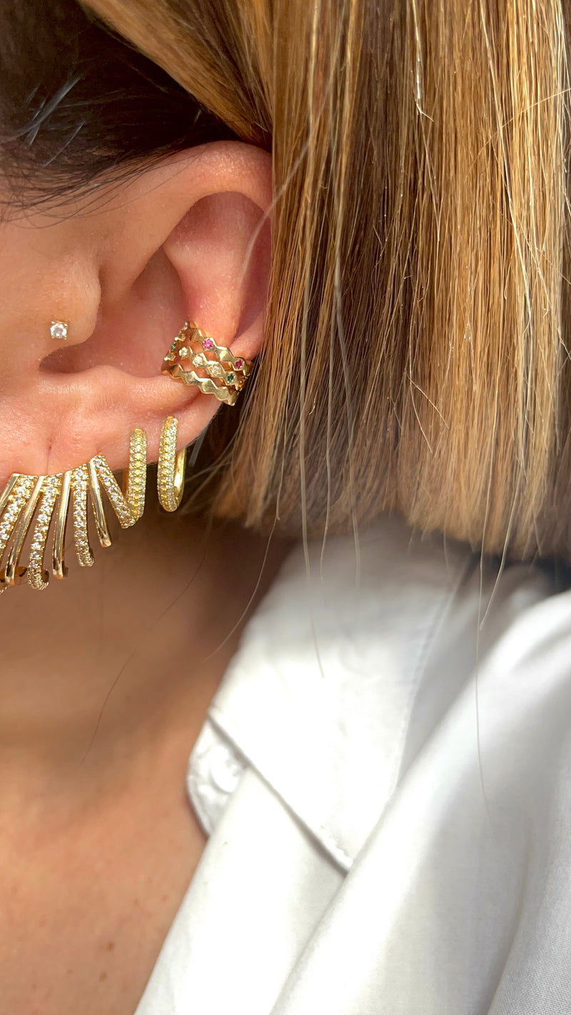 Earcuff zig zag punti luce