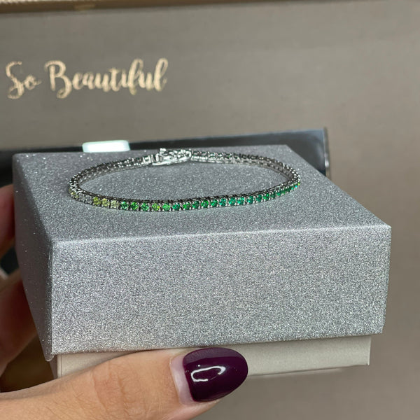 bracciale tennis con le sfumature del verde