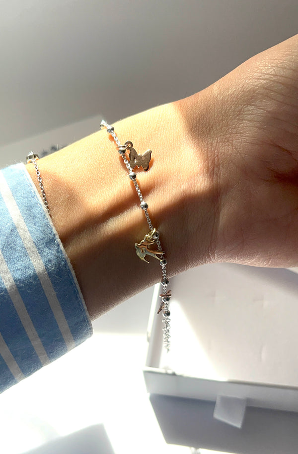 bracciale vari animaletti in argento 925