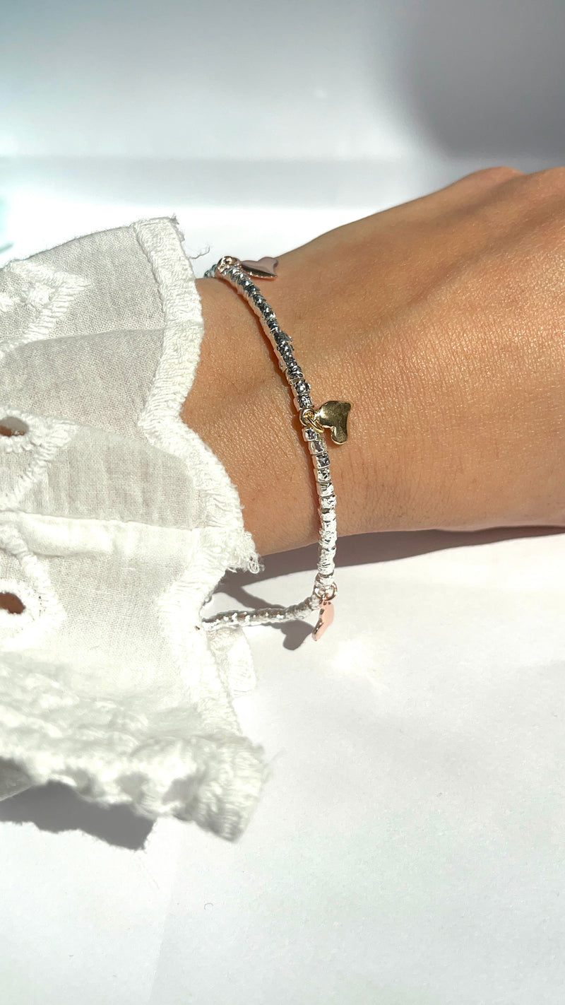 bracciale charms cuori in arg.925