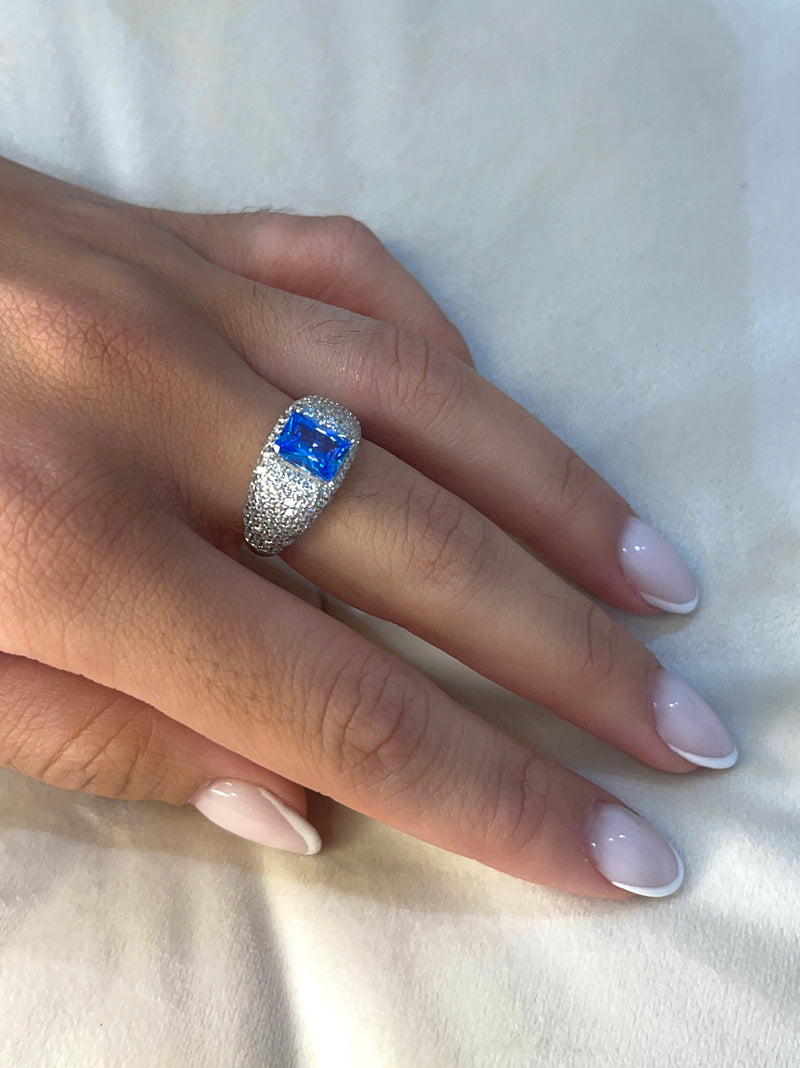 Anello Diamond azzurro