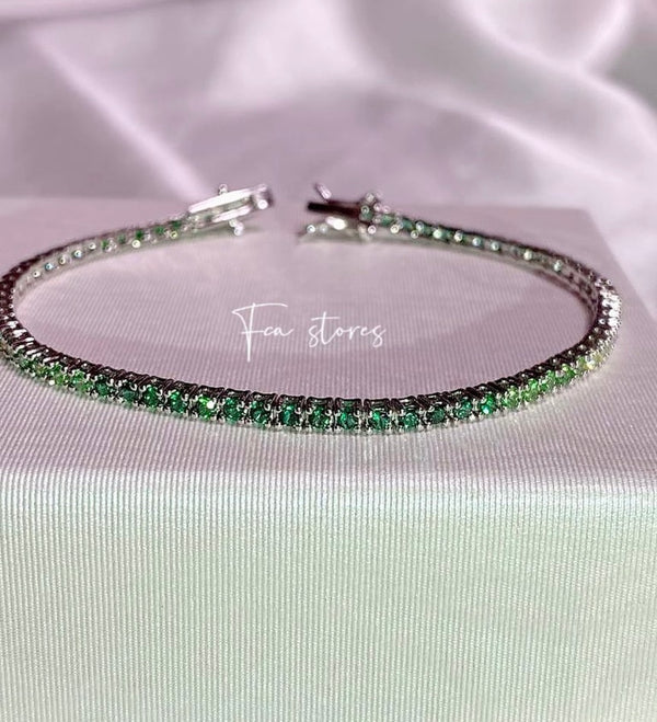 bracciale tennis con le sfumature del verde