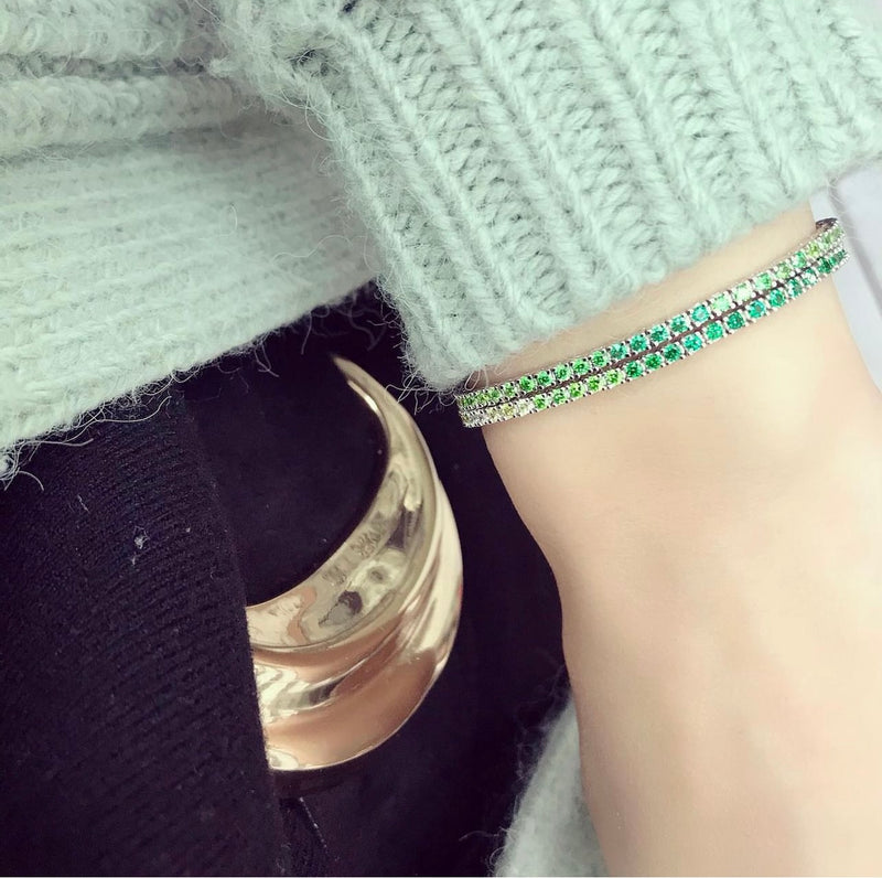 bracciale tennis con le sfumature del verde